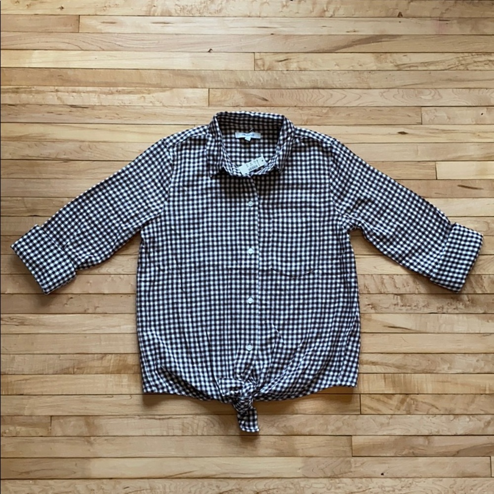 Madewell Flannel Tie-Front Button Down XS